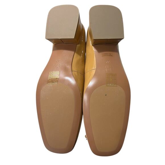 BiBi Lou Suzy Heeled Ballet Pump Women's 39/9 Bow Camel Tan Patent Leather NEW - Picture 6 of 7